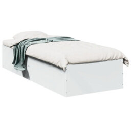 Berkfield Bed Frame Without Mattress White 75X190 Cm Small Single Engineered Wood - thumbnail 2
