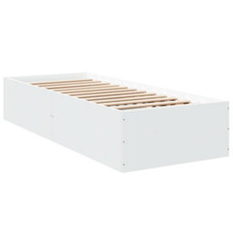 Berkfield Bed Frame Without Mattress White 75X190 Cm Small Single Engineered Wood - thumbnail 6