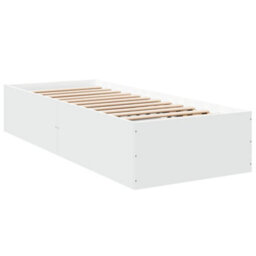 Berkfield Bed Frame Without Mattress White 75X190 Cm Small Single Engineered Wood - thumbnail 3