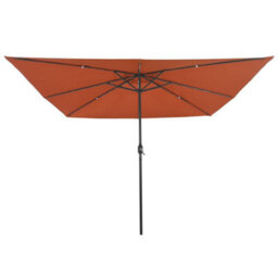 Berkfield Garden Parasol Red, Black 295 X 295 X 245 Cm Polyester, Steel - thumbnail 4