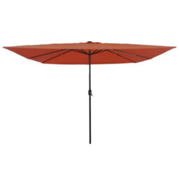 Berkfield Garden Parasol Red, Black 295 X 295 X 245 Cm Polyester, Steel