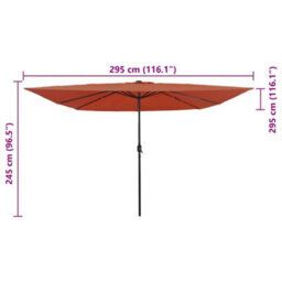 Berkfield Garden Parasol Red, Black 295 X 295 X 245 Cm Polyester, Steel - thumbnail 8