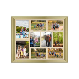 AK Frames 20X16 Gold Classic Multi Photo Frame With Ivory Mount - Holds 9 Apertures (2X) 7X5, (7X) 6X4 Photos - thumbnail 1
