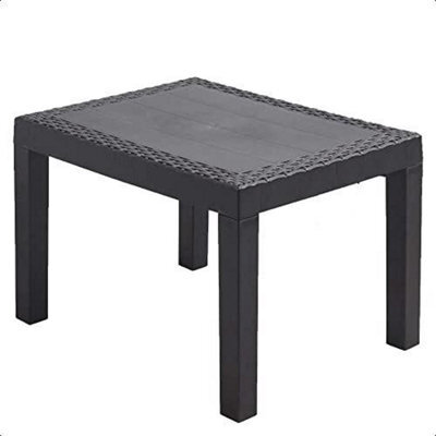 idooka Garden Coffee Rattan Style Side Table Outdoor Patio Balcony Furniture & Leisure Dark Grey - image 1