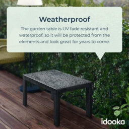 idooka Garden Coffee Rattan Style Side Table Outdoor Patio Balcony Furniture & Leisure Dark Grey - thumbnail 6