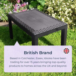 idooka Garden Coffee Rattan Style Side Table Outdoor Patio Balcony Furniture & Leisure Dark Grey - thumbnail 5
