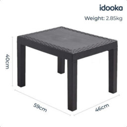 idooka Garden Coffee Rattan Style Side Table Outdoor Patio Balcony Furniture & Leisure Dark Grey - thumbnail 8