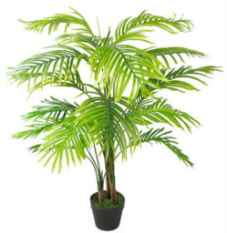 Leaf 130Cm Artificial Areca Palm Tree - Realistic With Silver Metal Planter - thumbnail 3