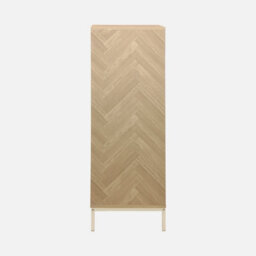 Sweeek - 110Cm Herringbone Storage Cabinet With 2 Doors Natural 80X40X110 Cm - Budapest - thumbnail 3