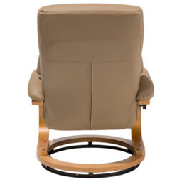 Beliani Massage Chair Force With Footstool Faux Leather Sand Beige - thumbnail 8