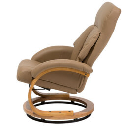 Beliani Massage Chair Force With Footstool Faux Leather Sand Beige - thumbnail 6