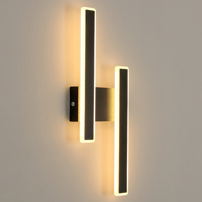 Pheashine Sleek Led Wall Lamp 32W 3000K Warm White Modern Black Acrylic 44X18Cm - image 1