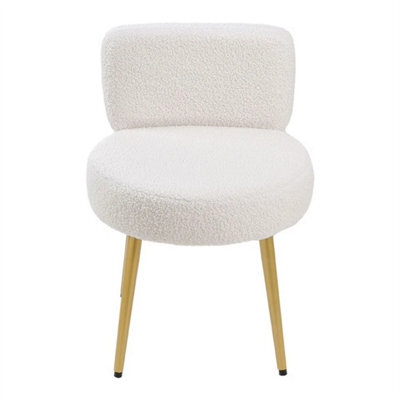 Fleece Vanity Stool Dressing Table Chair Bedroom Makeup Chair Backrest - image 1