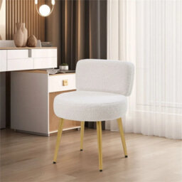 Fleece Vanity Stool Dressing Table Chair Bedroom Makeup Chair Backrest - thumbnail 5