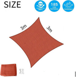 Red 3X3M Shade Sail Uv Resistant - thumbnail 3