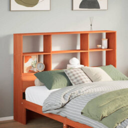 Berkfield Headboard With Storage Wax Brown 150 Cm Solid Wood Pine - thumbnail 1