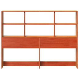Berkfield Headboard With Storage Wax Brown 150 Cm Solid Wood Pine - thumbnail 4