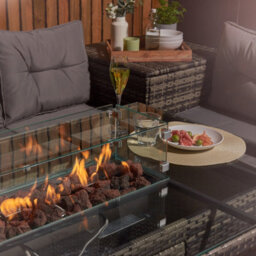 Home Treats 8 Seater Rattan Garden Furniture Set L Shape Sofa With Stools, Cushions And Corner Table - thumbnail 7
