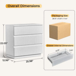Modern 2 Drawer Chest Of Drawers Bedside Table Nightstand Bedroom Furniture - thumbnail 2