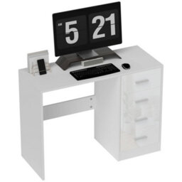 Homcom Computer Writing Desk With 4 Drawers, High Gloss Home Office Workstation - thumbnail 2