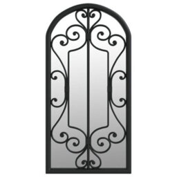 Berkfield Garden Mirror Black 70X30 Cm Iron For Outdoor Use - thumbnail 2