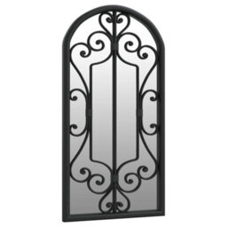 Berkfield Garden Mirror Black 70X30 Cm Iron For Outdoor Use - thumbnail 3