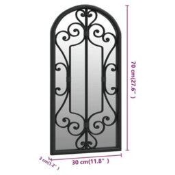 Berkfield Garden Mirror Black 70X30 Cm Iron For Outdoor Use - thumbnail 6