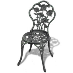 Berkfield Bistro Chairs 2 Pcs Cast Aluminium Green - thumbnail 2