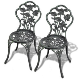 Berkfield Bistro Chairs 2 Pcs Cast Aluminium Green