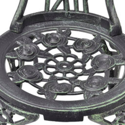 Berkfield Bistro Chairs 2 Pcs Cast Aluminium Green - thumbnail 4