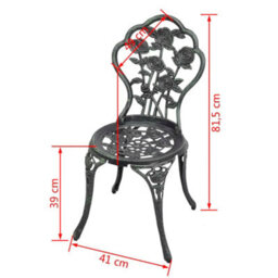 Berkfield Bistro Chairs 2 Pcs Cast Aluminium Green - thumbnail 6