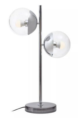 Orsina Handcrafted Large Silver Finish Metal Table Lamp, Minimalist Design Desk Lamp, Versatile Modern Lamp - image 1