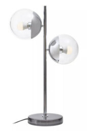 Orsina Handcrafted Large Silver Finish Metal Table Lamp, Minimalist Design Desk Lamp, Versatile Modern Lamp - thumbnail 1