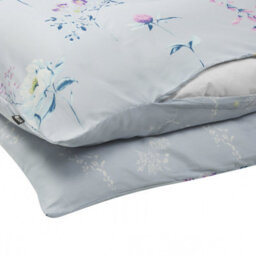 Beliani Duvet Cover Set Evergreen Sateen Cotton 200 X 220 Cm Light Blue - thumbnail 6