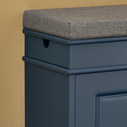 Sobuy Shoe Cabinet With Flip Drawer, 2-Tier Rack, 29.5X9.4X20.1 Inch, Load Capacity 150 Kg - Dark Blue - thumbnail 8