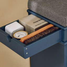 Sobuy Shoe Cabinet With Flip Drawer, 2-Tier Rack, 29.5X9.4X20.1 Inch, Load Capacity 150 Kg - Dark Blue - thumbnail 7