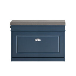 Sobuy Shoe Cabinet With Flip Drawer And 2-Tier Rack 29.5X9.4X20.1 Inch 150Kg Load Fsr82-L - Dark Blue