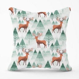 Warren Reed Designer Reindeer On A Snowy Landscape Outdoor Cushion 45Cm X 45Cm - thumbnail 1