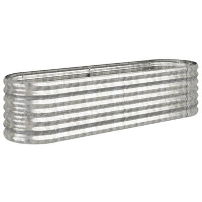 Berkfield Durable Garden Planter Powder-Coated Steel 152X40X36 Cm Silver - image 1