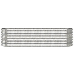 Berkfield Durable Garden Planter Powder-Coated Steel 152X40X36 Cm Silver - thumbnail 3