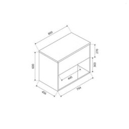 Homestylestore Black Grey 800mm Wall Hung Bathroom Vanity Unit With Countertop Basin - thumbnail 3