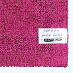 Homescapes Luxury Reversible Cotton Bath Mat Set - Raspberry - thumbnail 5