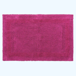 Homescapes Luxury Reversible Cotton Bath Mat Set - Raspberry - thumbnail 2