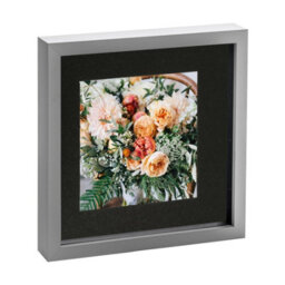 "Nicola Spring 10 X 10"" Photo Frame - Grey/black Mount - 3D Photo Frame Picture Frame Box Portrait Display Case (6 X 6"" Mount)" - thumbnail 1