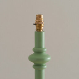 Luminosa Lighting Luminosa Carnaby Satin Cotswold Green Paint Floor Lamp With Pearl Grey Fabric Ikat Shade 35Cm B22 - thumbnail 5