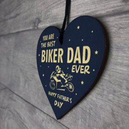 Red Ocean Motorbike Biker Bike Gift Fathers Day Gift For Dad Daddy Wooden Heart Hanging Sign - thumbnail 7