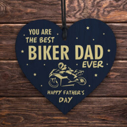 Red Ocean Motorbike Biker Bike Gift Fathers Day Gift For Dad Daddy Wooden Heart Hanging Sign - thumbnail 5