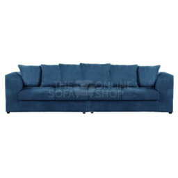 Furnishings For Less UK Luxor Long Fabric Jumbo Cord 4 Seater Sofa - Scatter Back Marine Blue - thumbnail 1