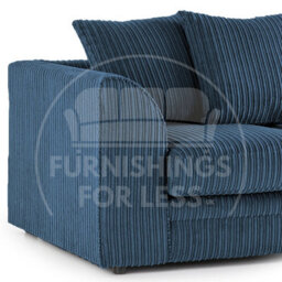 Furnishings For Less UK Luxor Long Fabric Jumbo Cord 4 Seater Sofa - Scatter Back Marine Blue - thumbnail 2