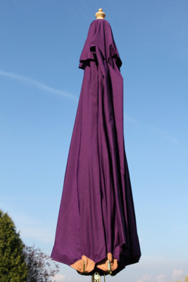 Garden Market Place The Garden Marketplace Premium 3M Hardwood Garden Parasol Umbrella Purple - image 1